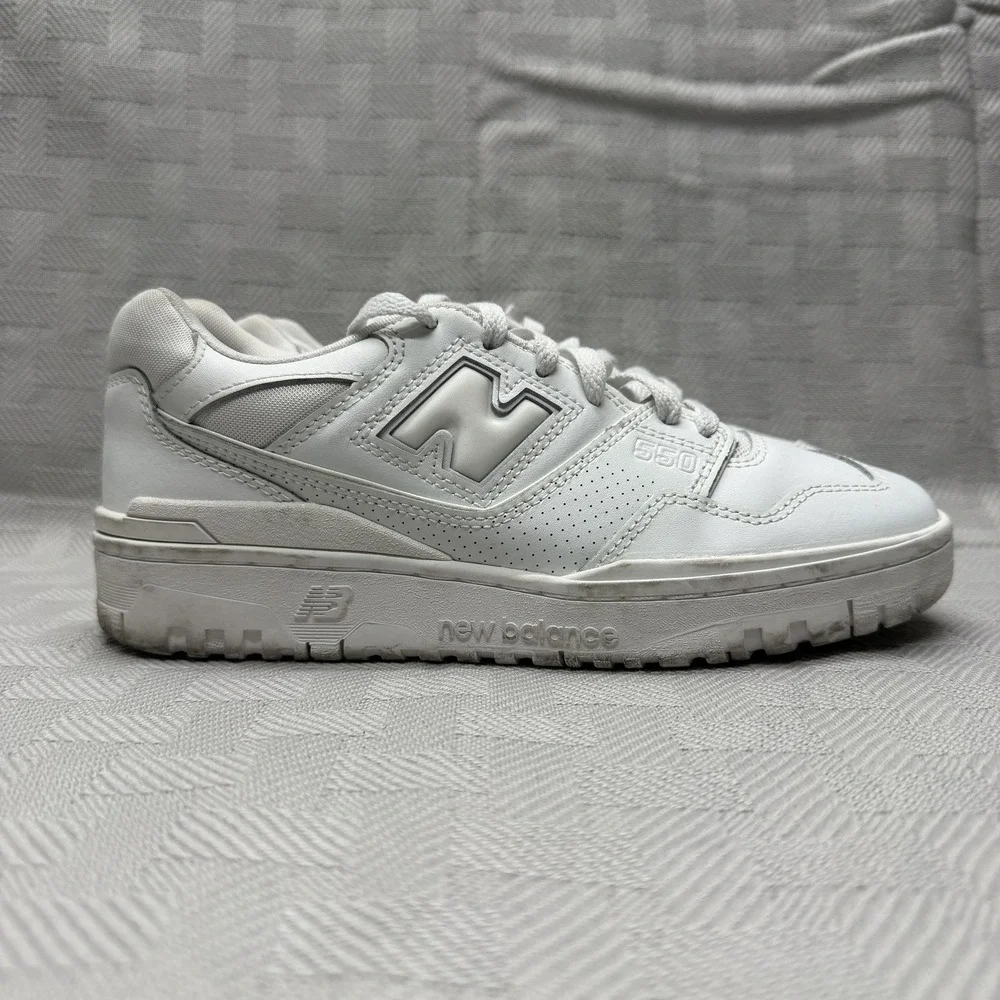 New Balance 550 Shoes Mens Size 7 Triple White Low Top Basketball‎ BB550WWW